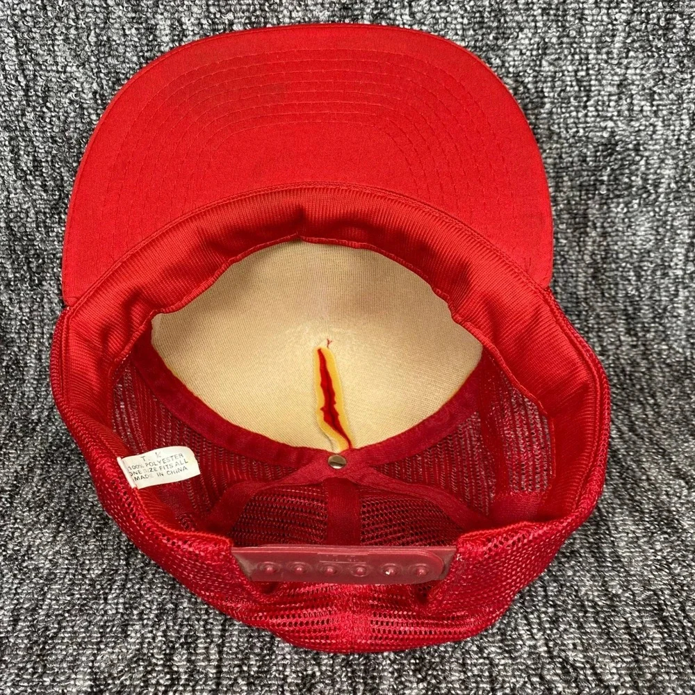 Unbranded Play‎ Softball Drink Beer Run Around Men Red Mesh Snapback Trucker Hat